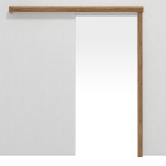 Frontansicht von Schiebetürsystem Honig Catania Dekorfolie vor der Wand laufend ohne Zarge