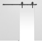 Frontansicht von Schiebetürsystem vor der Wand laufend Izyda - Radex