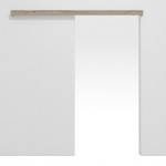 Frontansicht von HÖRMANN Schiebetürsystem vor der Wand laufend Nordeiche Duradecor ohne Zarge