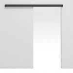 Frontansicht von Schiebetürsystem vor der Wand laufend Anthrazit RAL 7016 BaseLine Lack ohne Zarge - Hörmann