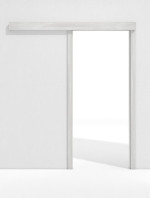 Frontansicht von GARANT Schiebetürsystem vor der Wand laufend Authentic Grigio CePaL