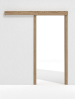 Frontansicht von GARANT Schiebetürsystem vor der Wand laufend Authentic Risseiche CePaL