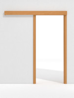 Frontansicht von GARANT Schiebetürsystem vor der Wand laufend Buche Exklusiv CePaL