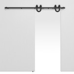 Frontansicht von Schiebetürsystem vor der Wand laufend Temida - Radex