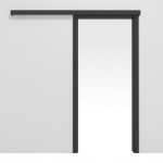 Frontansicht von Schiebetürsystem vor der Wand laufend Anthrazit RAL 7016 BaseLine Lack mit Zarge - Hörmann