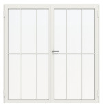 Frontansicht RAL 9016 Innentür-Set 2-flg. Stahl Lofttür mit Sprossen 2-1 - Hörmann