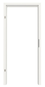 Frontansicht von GARANT Zarge für Wärmeschutztüren Weißlack 9016 mit kleiner Rundkante