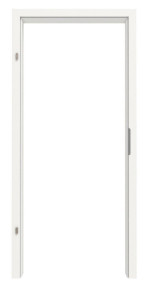 Frontansicht von GARANT Zarge für Wohnungseingangstüren Weißlack 9016 mit kleiner Rundkante