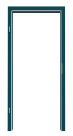 Frontansicht von Zarge RAL 5020 Ozeanblau Rundkante - Lebo