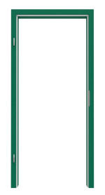 Frontansicht von Zarge RAL 6016 Türkisgrün Rundkante - Lebo