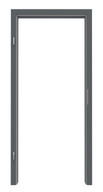 Frontansicht von Zarge RAL 7012 Basaltgrau Rundkante - Lebo