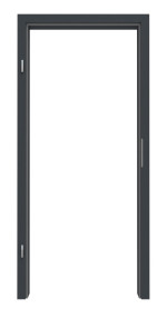 Frontansicht von Zarge Anthrazit RAL 7016 Lack mit eckiger Kante - Hörmann