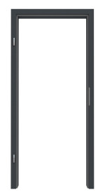 Frontansicht von Zarge für Rauchschutztüren Anthrazit RAL 7016 Lack mit runder Kante - Hörmann