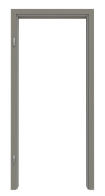 Frontansicht von HUGA Zarge Ultramatt Hygge grau Versio mit runder Kante