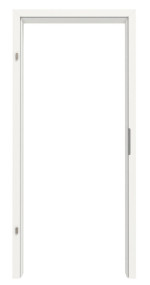 Frontansicht von GARANT Zarge für Objektinnentüren Weißlack 9016 mit eckiger Kante