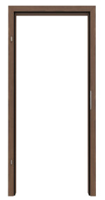 Frontansicht von WESTAG Zarge für Wohnungseingangstüren Nussbaum Trentino NU 717 PortaLit CPL mit eckiger Kante