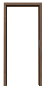 Frontansicht von WESTAG Zarge für Schallschutztüren Nussbaum Trentino NU 717 PortaLit CPL mit runder Kante