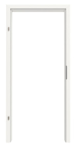 Frontansicht von GARANT Zarge für Objektinnentüren Weißlack 9016 mit kleiner Rundkante