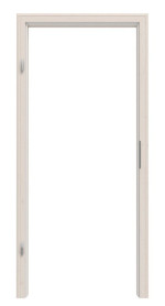 Frontansicht von Massivholzzarge Fichte astig weiß pigmentiert profiliert Profil B