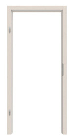 Frontansicht von Massivholzzarge Fichte astig weiß pigmentiert ohne Gehrung Profil C