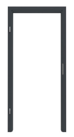 Frontansicht von LEBO Zarge Ultramatt Anthrazit ähnl. RAL 7016 Versio mit runder Kante