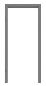 Frontansicht von LEBO Zarge Ultramatt Hygge Grau ähnl. RAL 7037 Versio mit runder Kante