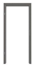 Frontansicht von Huga Zarge Hygge grau RAL 7037 Duradecor mit runder Kante