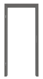 Frontansicht von Huga Zarge Hygge grau RAL 7037 Lack mit runder Kante