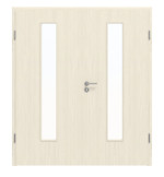 Frontansicht von Gebürstete Pinie LA 24 ProLine Duradecor Doppelflügeltür inkl. Zarge - Hörmann