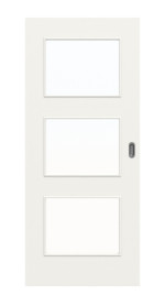 Frontbild von Weiß ähnlich RAL 9016 LA 11 Basic Lack Schiebetür - Huga