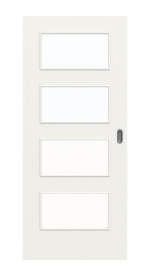 Frontbild von Weiß ähnlich RAL 9016 LA 9 Basic Lack Schiebetür - Huga