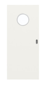 Frontbild von Weiß ähnlich RAL 9016 LA Bullauge Basic Lack Schiebetür - Huga