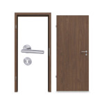 Komplettset-Ansicht von WESTAG Innentür-Set Nussbaum Trentino NU 717 PortaLit CPL mit Zarge und Drücker