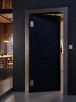 CloseUp-Milieuansicht von HÖRMANN Kunststoff-Pendeltür Schwarz Bunt inkl. Blendrahmen