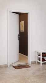 CloseUp-Milieuansicht von Bütte Weiß Basic Durat Wohnungseingangstür - Huga