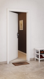 CloseUp-Milieuansicht von Weiß ähnlich RAL 9016 Basic Lack Wohnungseingangstür - Huga