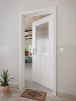 CloseUp-Milieuansicht von GARANT Wohnungseingangstür Authentic Grigio GCK08 mit Lichtausschnitt LA-6