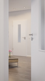 CloseUp-Milieuansicht von Bütte Weiß LA 4 mittig Basic Durat Innentür - Huga