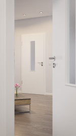 CloseUp-Milieuansicht von Weiß ähnlich RAL 9016 LA 4 mittig Basic Lack Innentür - Huga