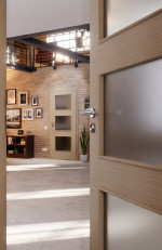 CloseUp-Milieuansicht von Strukturiert Taupe LA 11 Basic Innentür - Huga