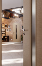 CloseUp-Milieuansicht von Strukturiert Taupe LA 24 Basic Innentür - Huga