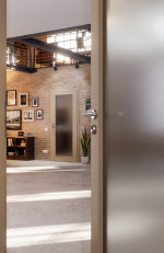 CloseUp-Milieuansicht von Strukturiert Taupe LA 27 Basic Innentür - Huga