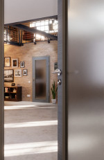 CloseUp-Milieuansicht von Cotton like Hygge Grau LA 27 Basic Innentür - Huga