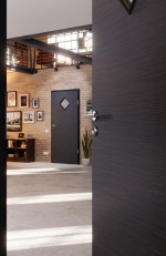 CloseUp-Milieuansicht von Strukturiert Anthrazit LA 6 Basic Innentür - Huga