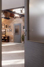 CloseUp-Milieuansicht von Strukturiert Hygge Grau LA 7 Basic Innentür - Huga