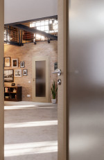 CloseUp-Milieuansicht von Strukturiert Taupe LA 8 Basic Innentür - Huga