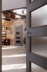 CloseUp-Milieuansicht von Cotton like Hygge Grau LA 9 Basic Innentür - Huga