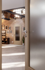 CloseUp-Milieuansicht von Strukturiert Taupe LA-DIN Basic Innentür - Huga