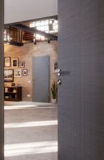 CloseUp-Milieuansicht von Cotton like Hygge Grau Basic Innentür - Huga