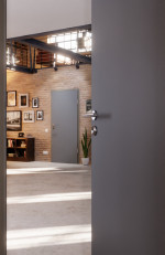 CloseUp-Milieuansicht von Ultramatt Hygge Grau Basic Innentür - Huga